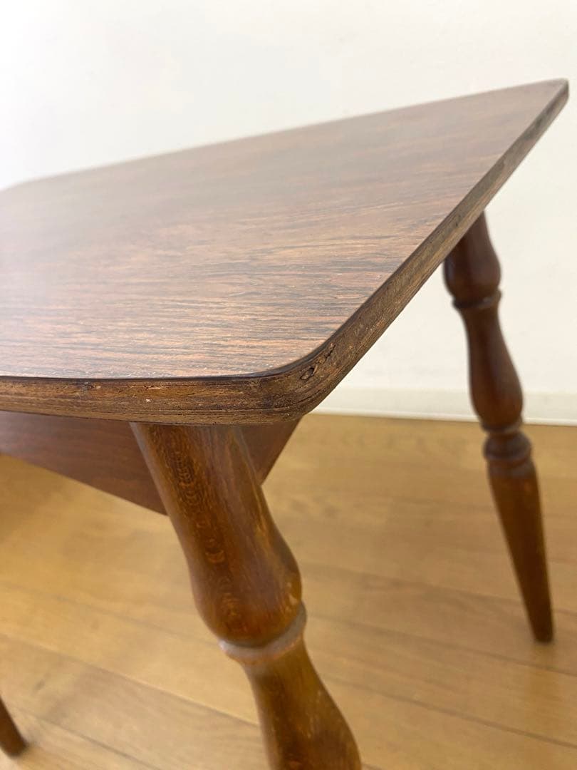 レトロ アンティーク オールドキツツキ 飛騨産業 デコラトップ サイド テーブル