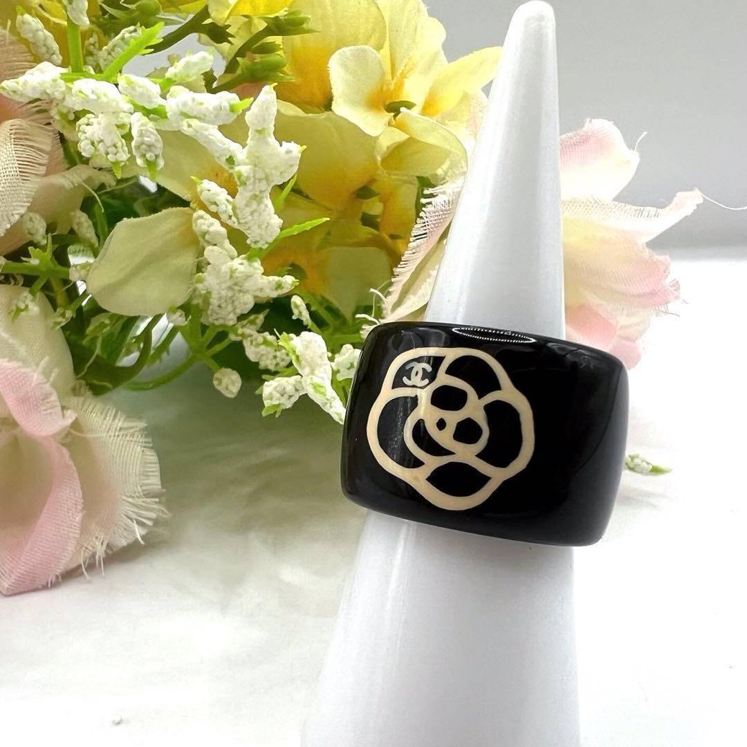 【美品】シャネル 指輪 ココマーク カメリア 14号 プラスチック