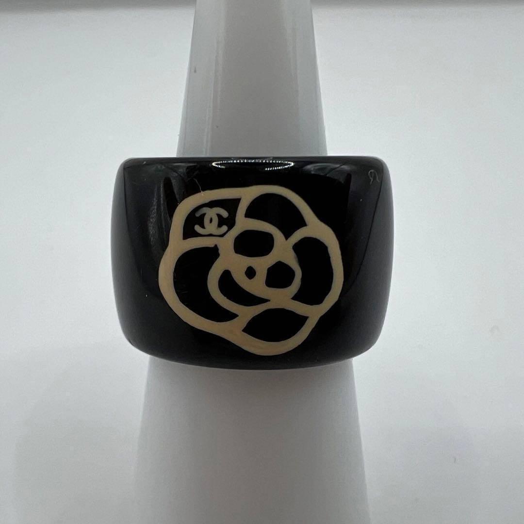 【美品】シャネル 指輪 ココマーク カメリア 14号 プラスチック