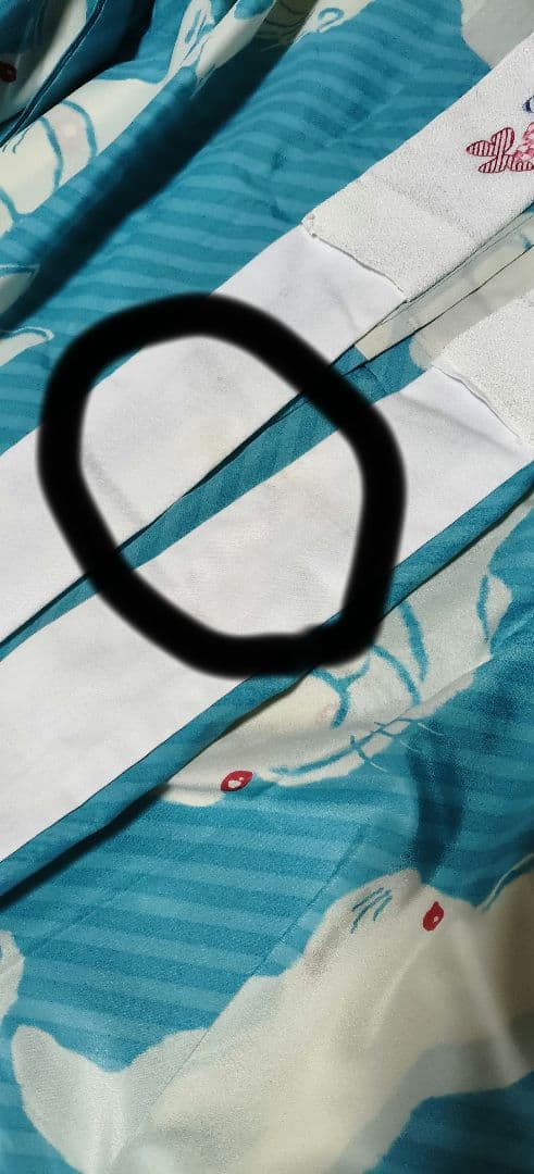 ウサギ柄 水色 長襦袢(ふりふ)