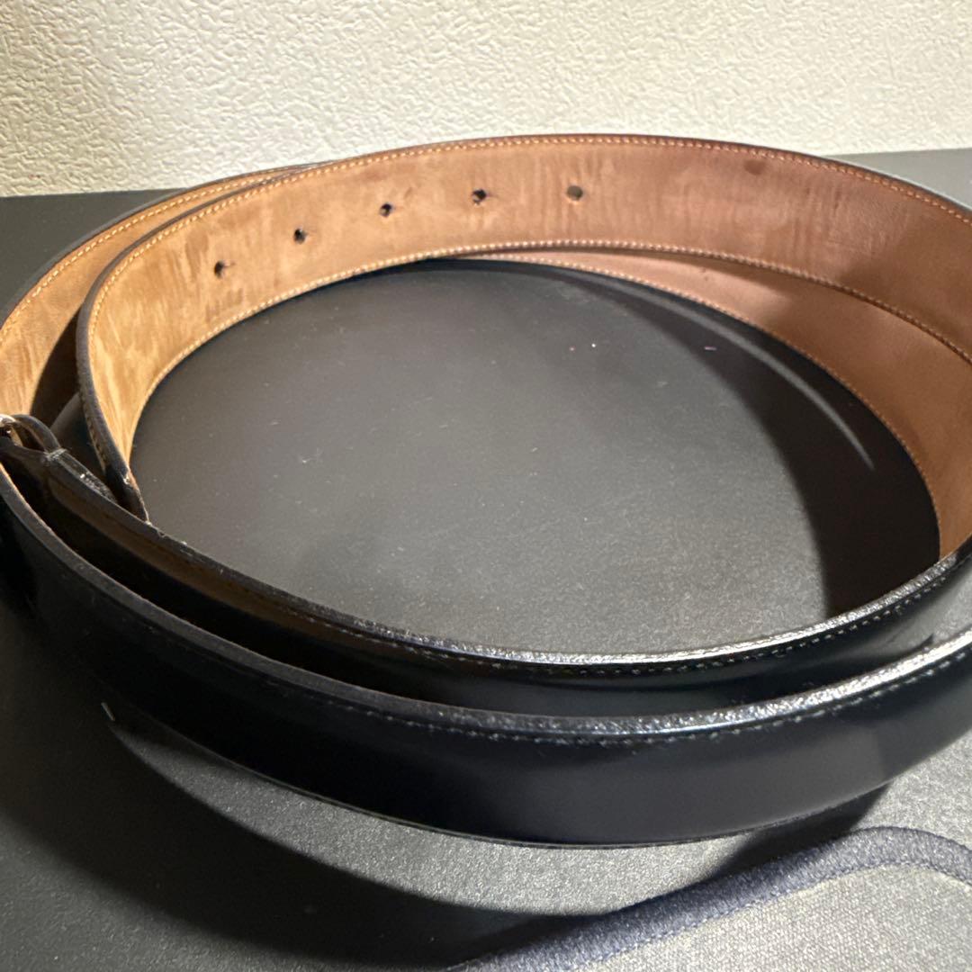 【美品】DOLCE & GABBANA ブラックレザーベルト