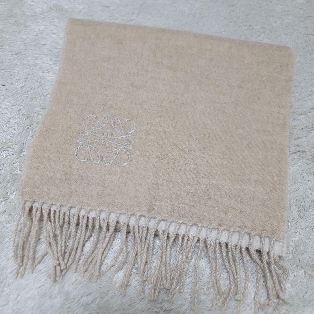 LOEWE ロエベ バイカラー マフラー アナグラム リバーシブル カシミヤ混