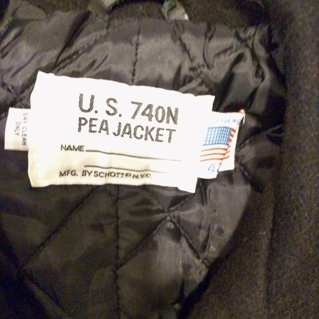 Schott NYC U.S. 740N Pea Jacket ブラック
