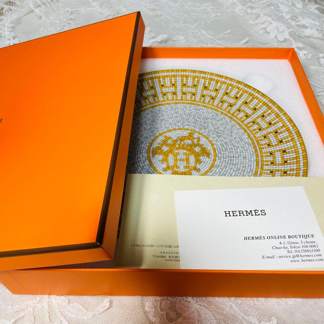 ❣️未使用品❣️エルメス　デザートプレート　ゴールドノーカラーモザイク24 お皿