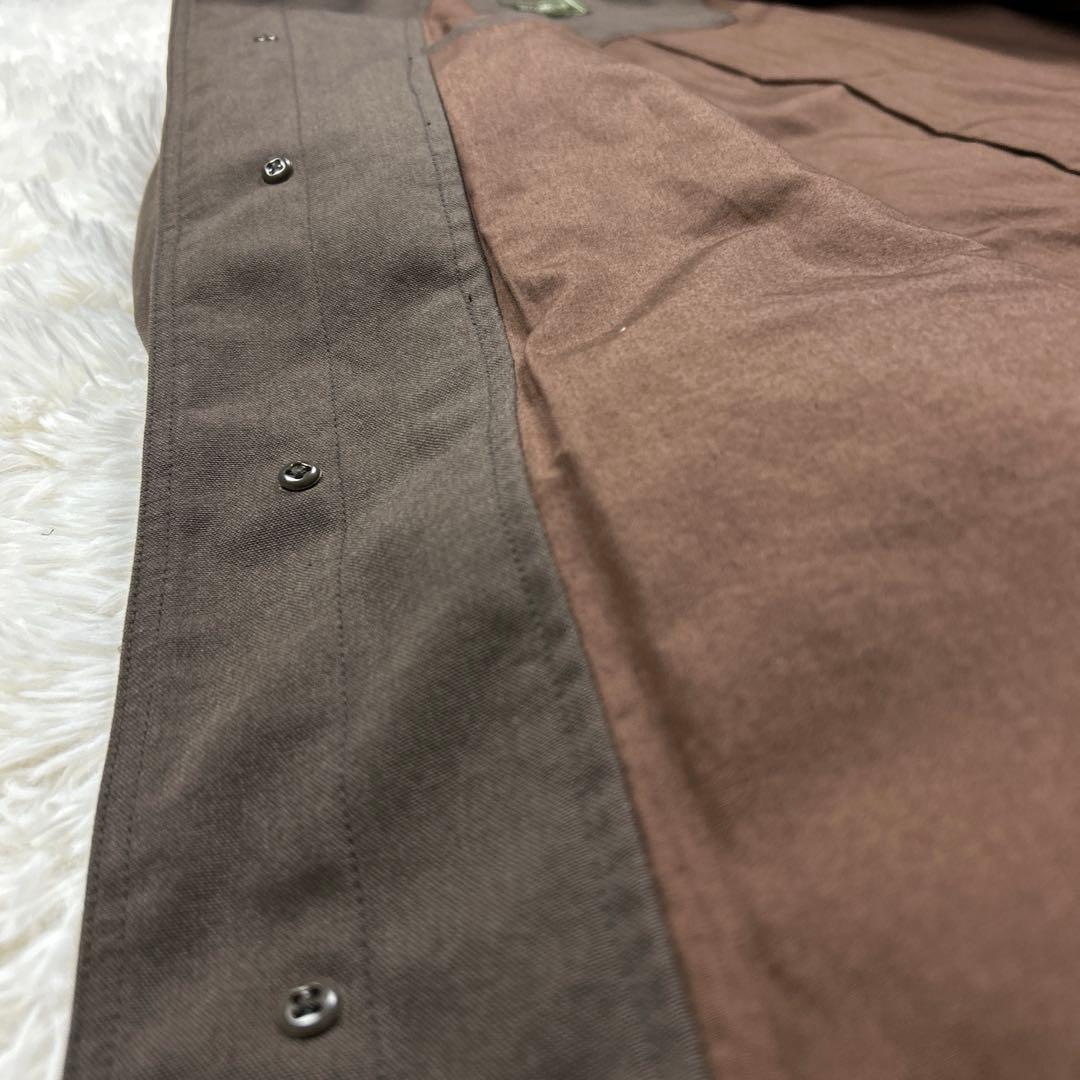 極美品　エディーバウアー　ポリエステルジャケット 豚革襟 カバーオール　L