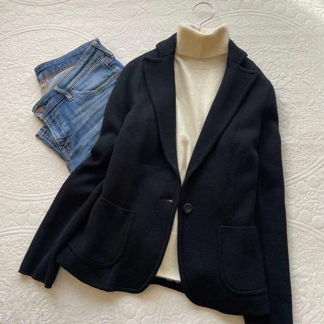 トゥモローランド　Ballsey 日本製　ニットジャケット　ブラック