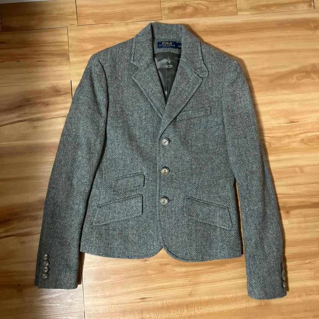 ポロラルフローレン ツイードジャケット ヘリンボーン 160サイズ
