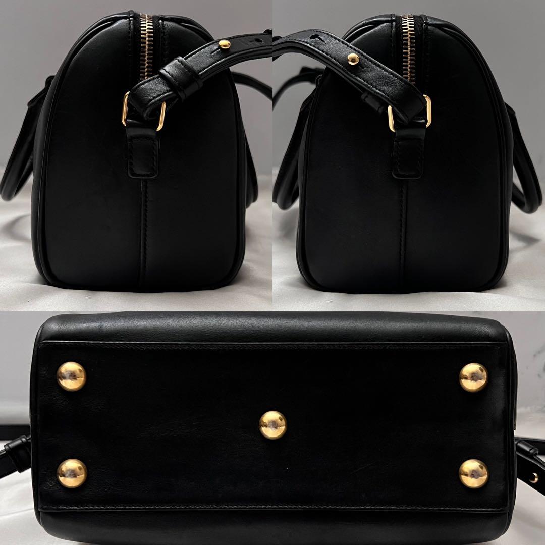 ◇美品◇サンローラン　ベイビーダッフル　ブラックレザー×ゴールド金具　2way