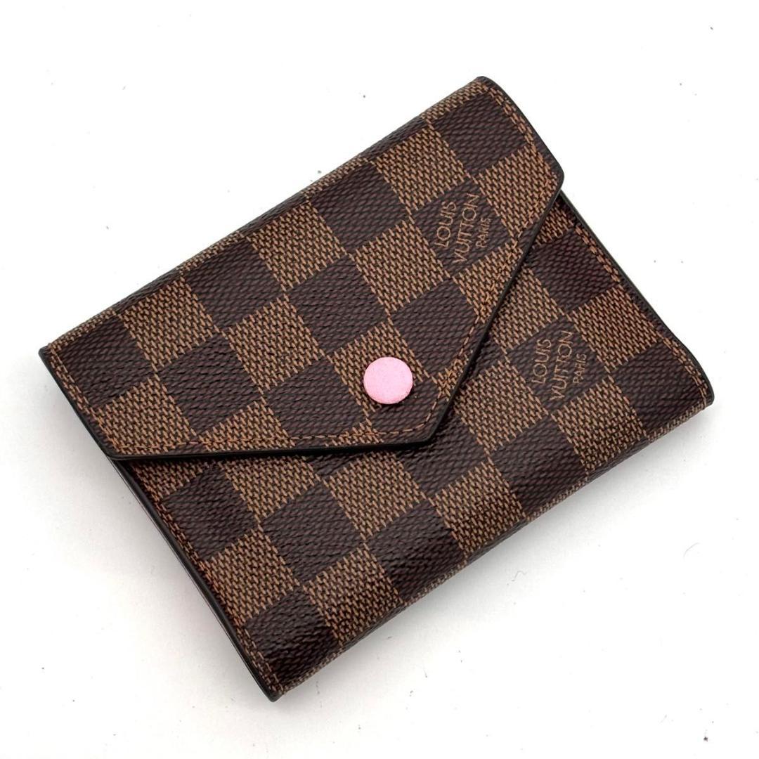 【超美品】ルイヴィトン ポルトフォイユ ヴィクトリーヌ ダミエ 三つ折り財布