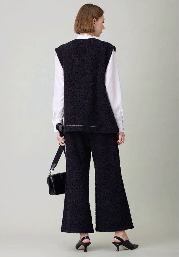 美品 iCB ブークレツイード ニットジレ 35970円 XS ベスト