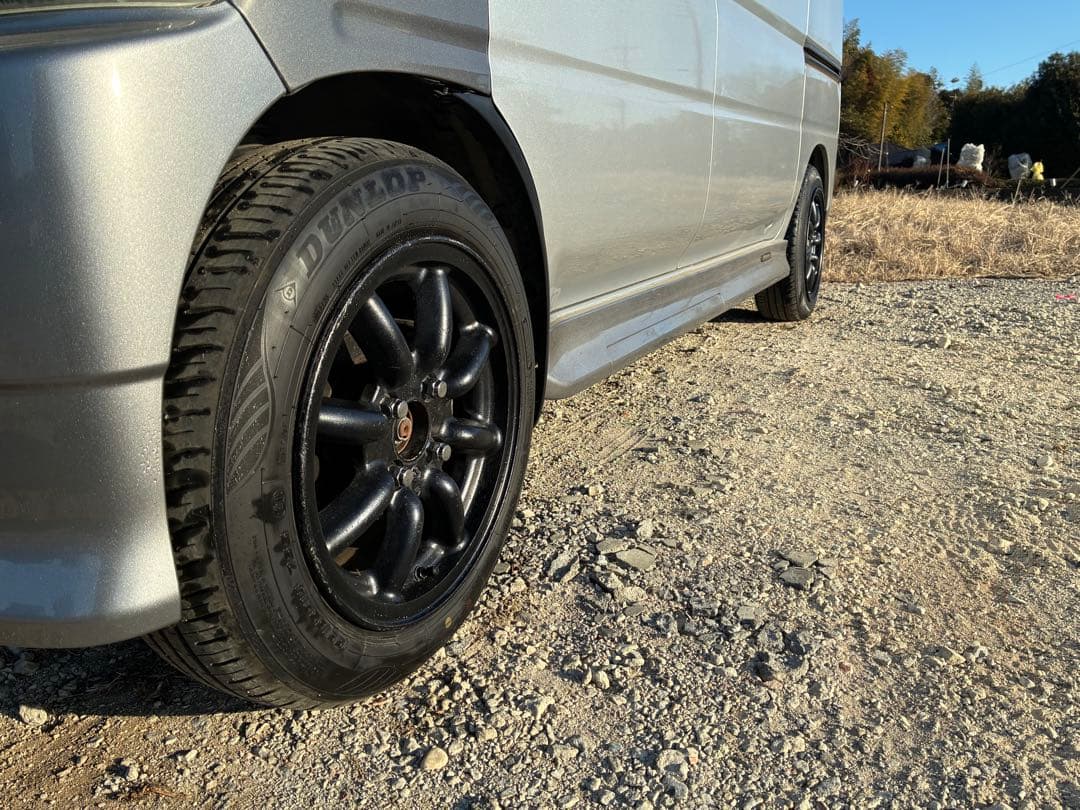 ワタナベ　8スポーク 100 4穴 6J +38 155/65R14 ダンロップ