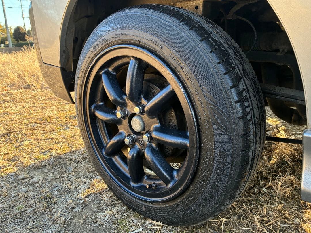 ワタナベ　8スポーク 100 4穴 6J +38 155/65R14 ダンロップ