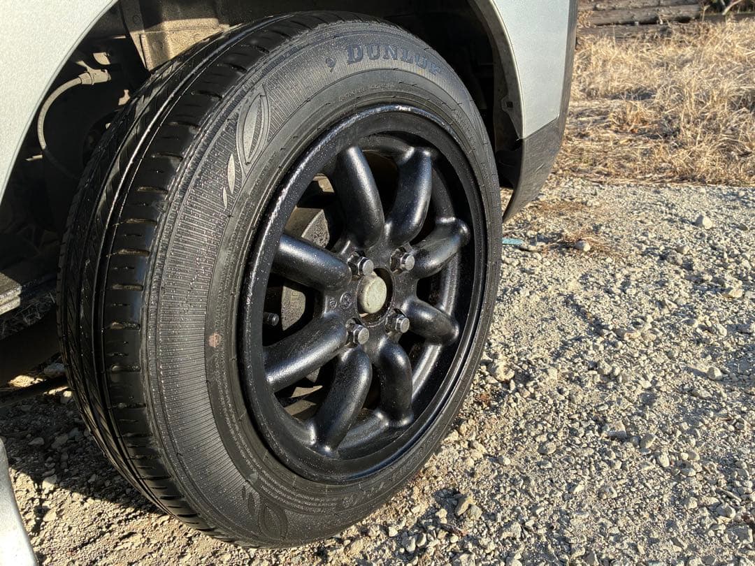 ワタナベ　8スポーク 100 4穴 6J +38 155/65R14 ダンロップ