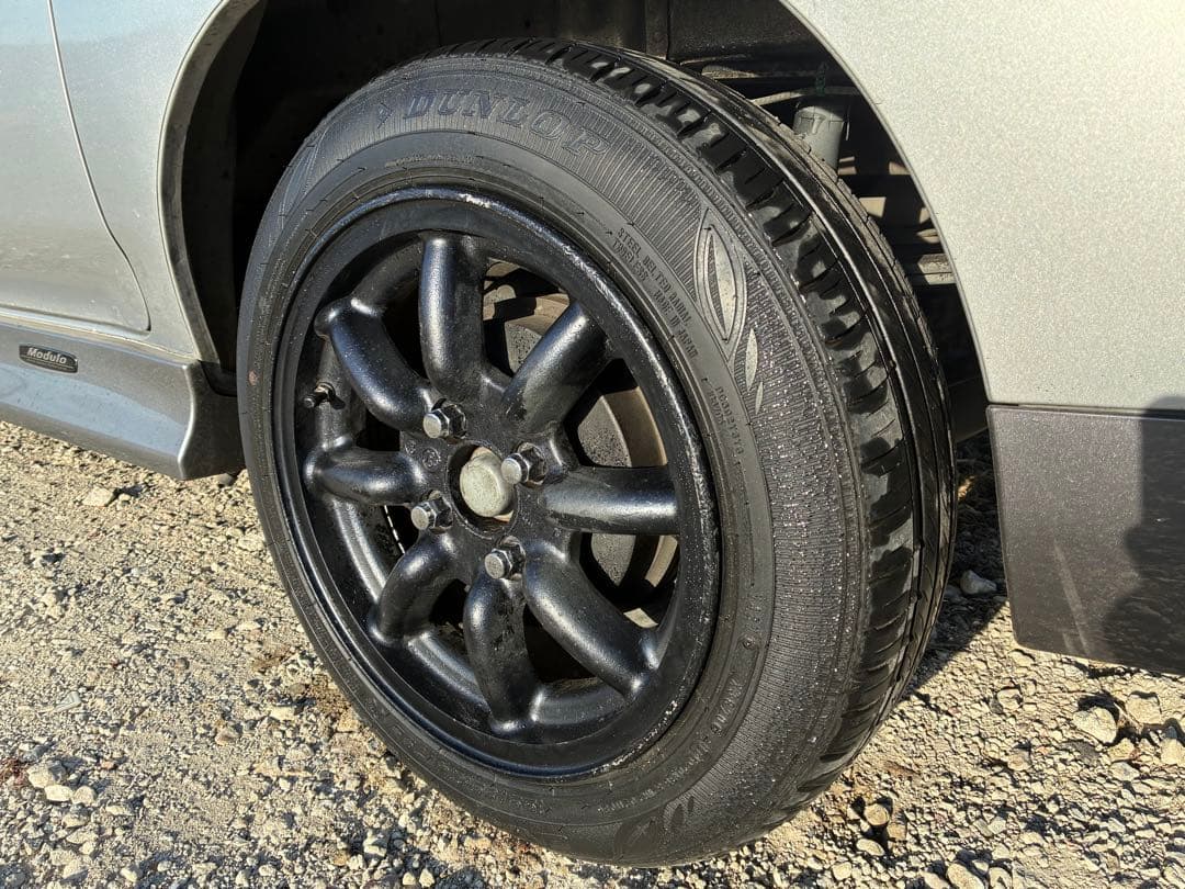 ワタナベ　8スポーク 100 4穴 6J +38 155/65R14 ダンロップ