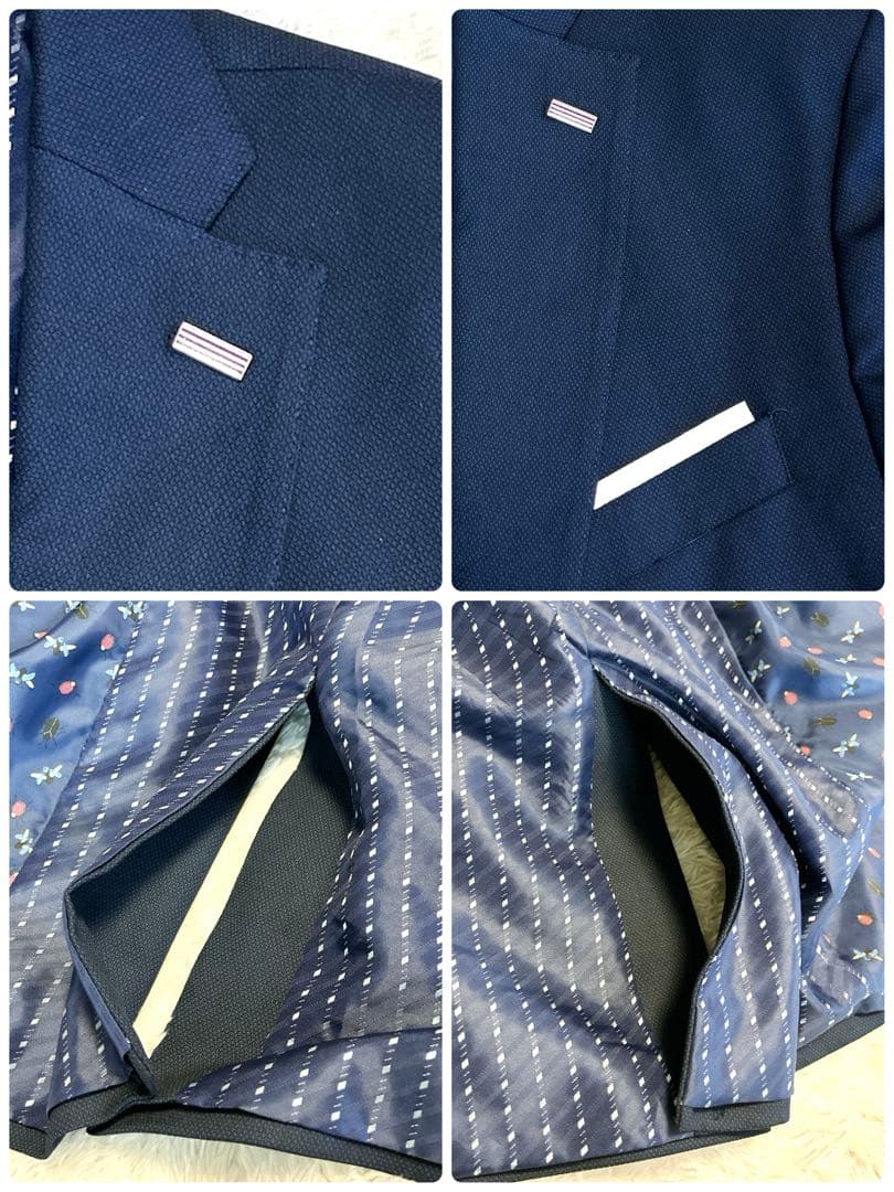 新品✨ZARA MAN スーツ セットアップ 52 大きいサイズ 総柄裏地