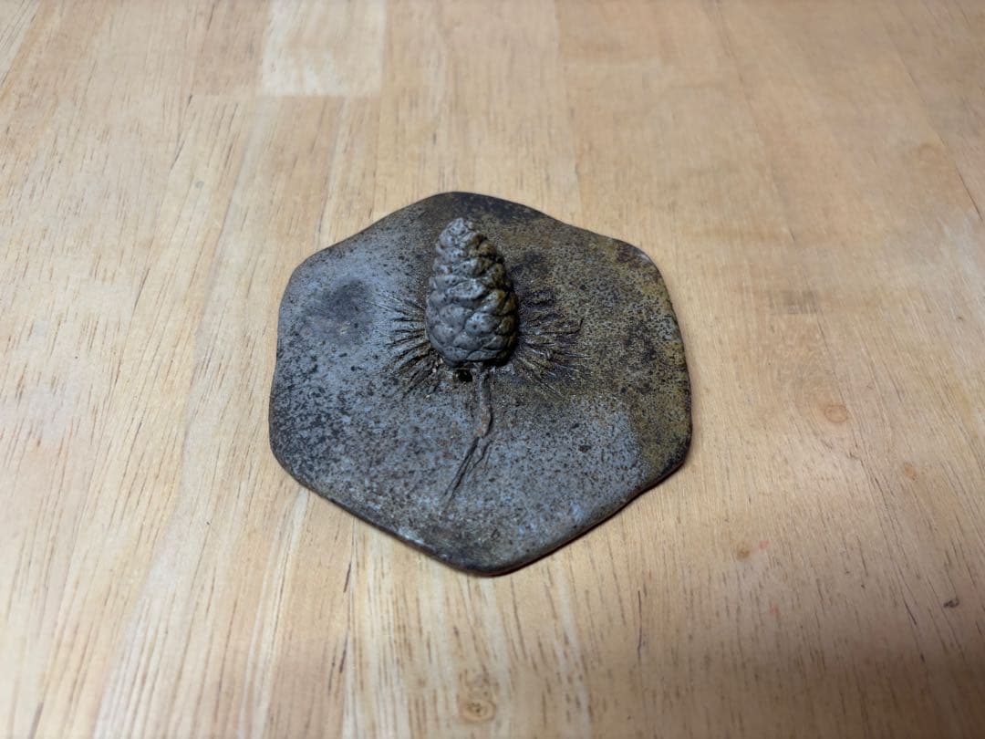 51.備前焼 宝瓶 登り窯 松 まつ マツ 6角 手びねり 急須