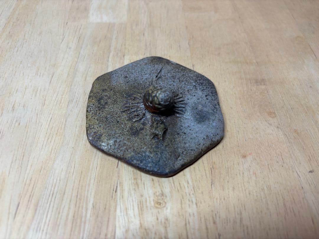 51.備前焼 宝瓶 登り窯 松 まつ マツ 6角 手びねり 急須