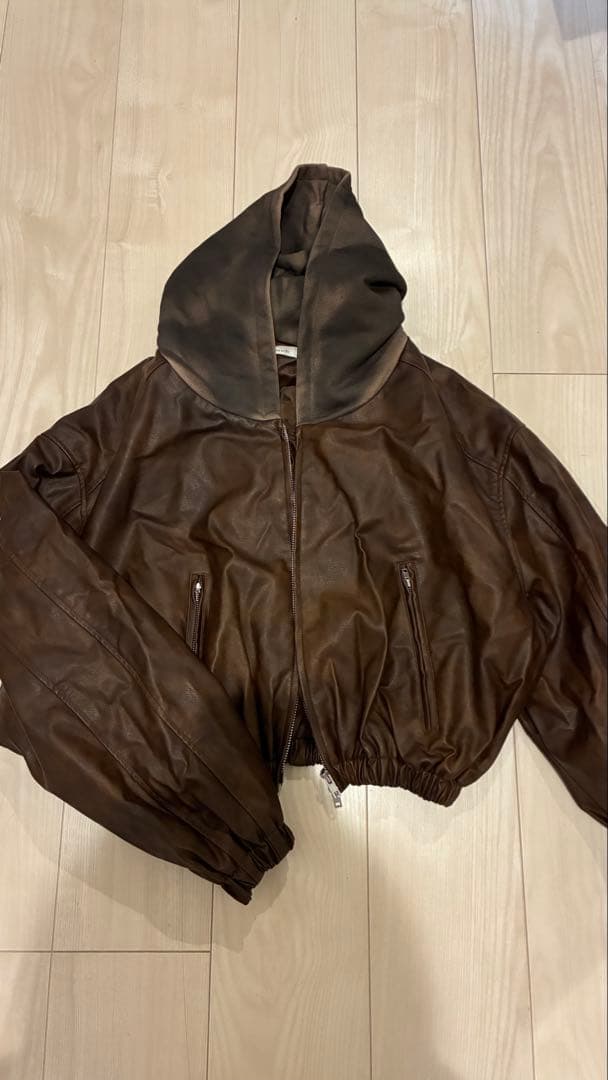 Darich スウェットフーディーレザージャケット