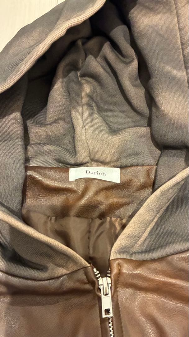 Darich スウェットフーディーレザージャケット