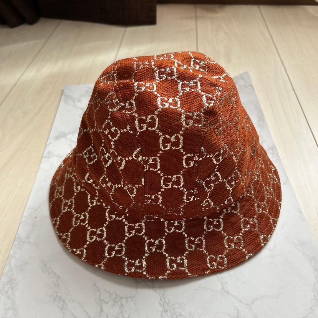 GUCCI バケットハット オレンジ Mサイズ