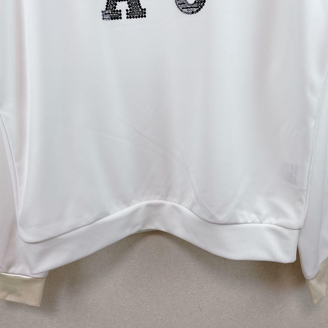 【新品未使用 アルチビオ】機能薄手ダンボールニットロゴビーズパーカー刺繡40号