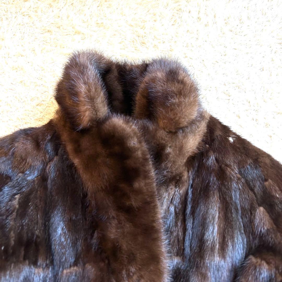 【希少デザインEMBA✨️リバーシブルミンク】 デミバフ コート M 本毛皮 絹