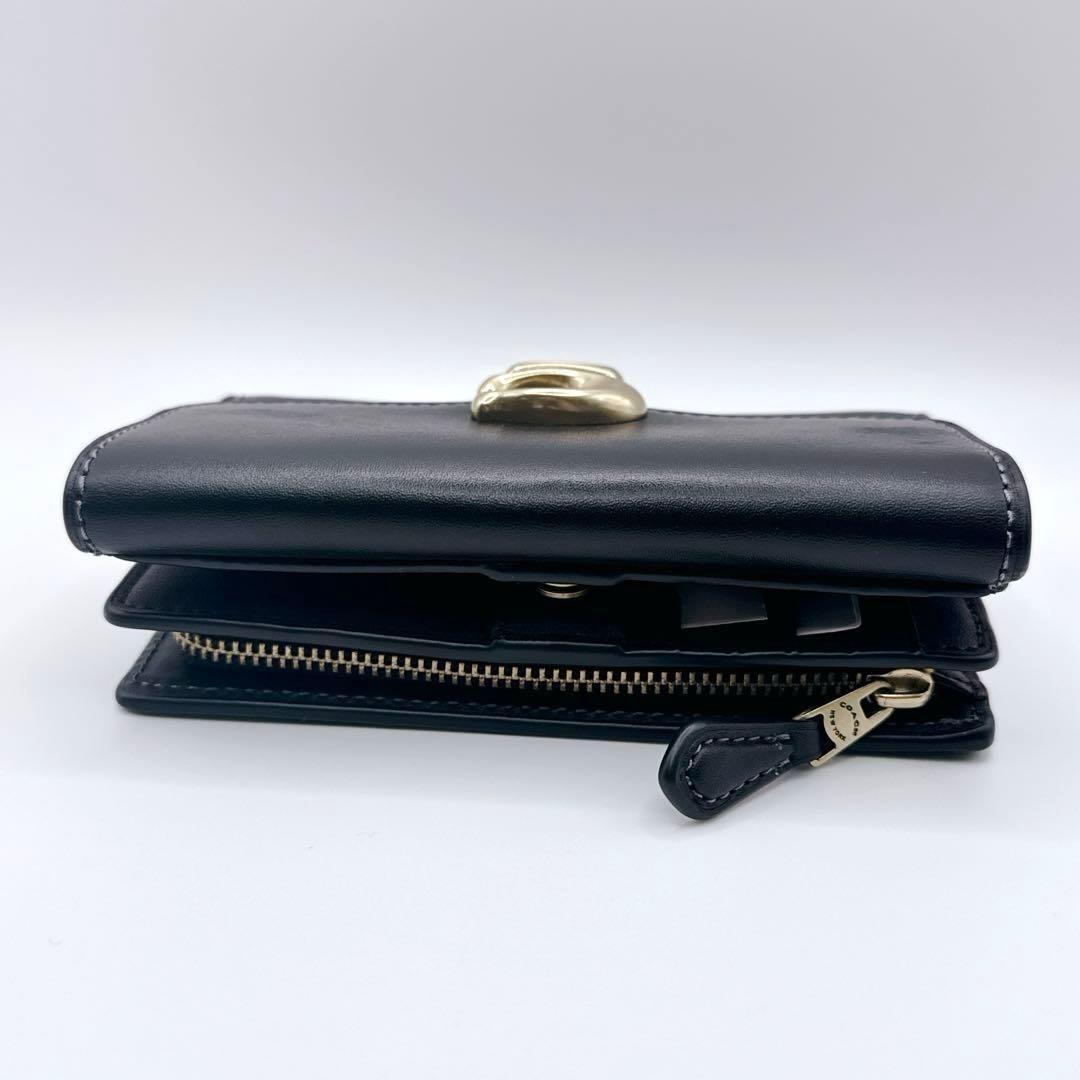 【極美品】 コーチ COACH レディース 2つ折り財布 保存分付き ブラック