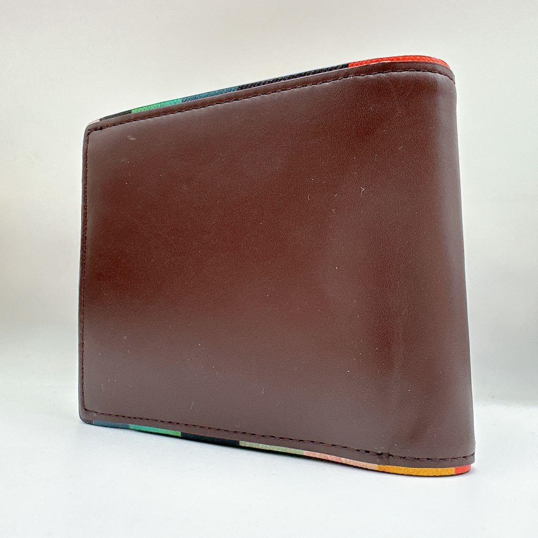 極美品　ポールスミス　アーティスストライプ　二つ折り　財布　メンズ