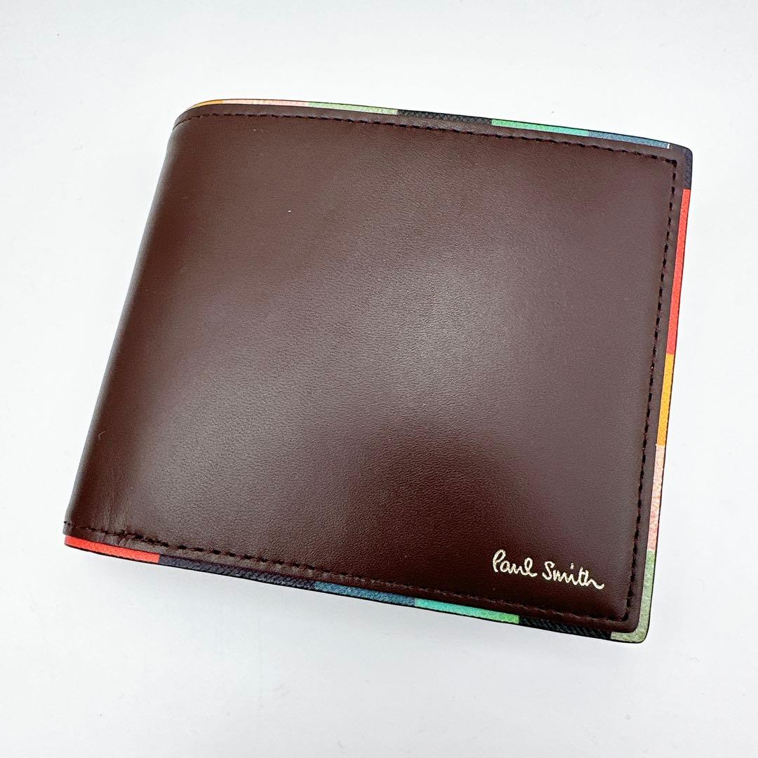 極美品　ポールスミス　アーティスストライプ　二つ折り　財布　メンズ