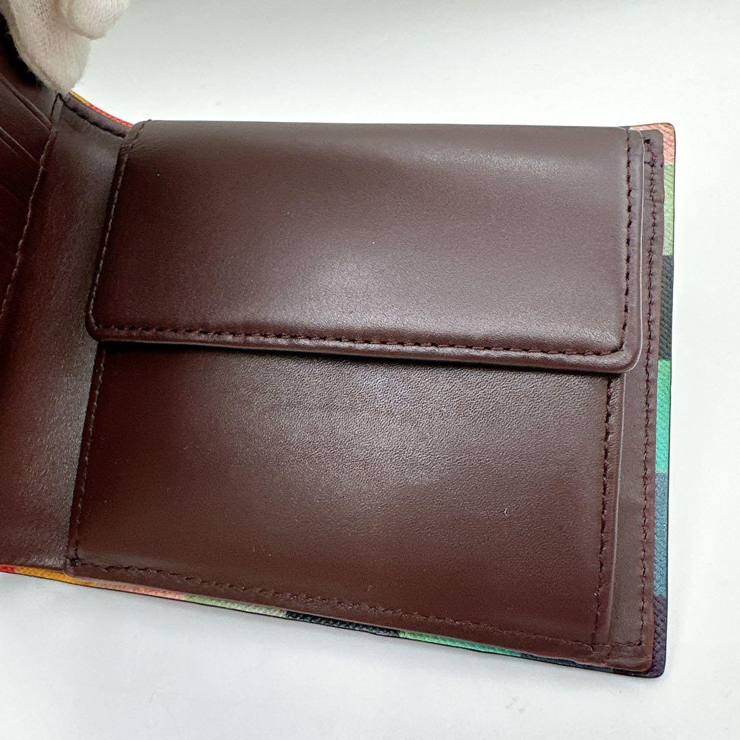 極美品　ポールスミス　アーティスストライプ　二つ折り　財布　メンズ