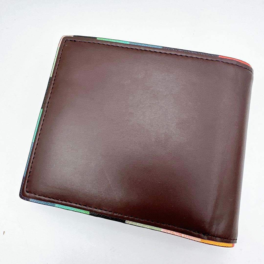 極美品　ポールスミス　アーティスストライプ　二つ折り　財布　メンズ