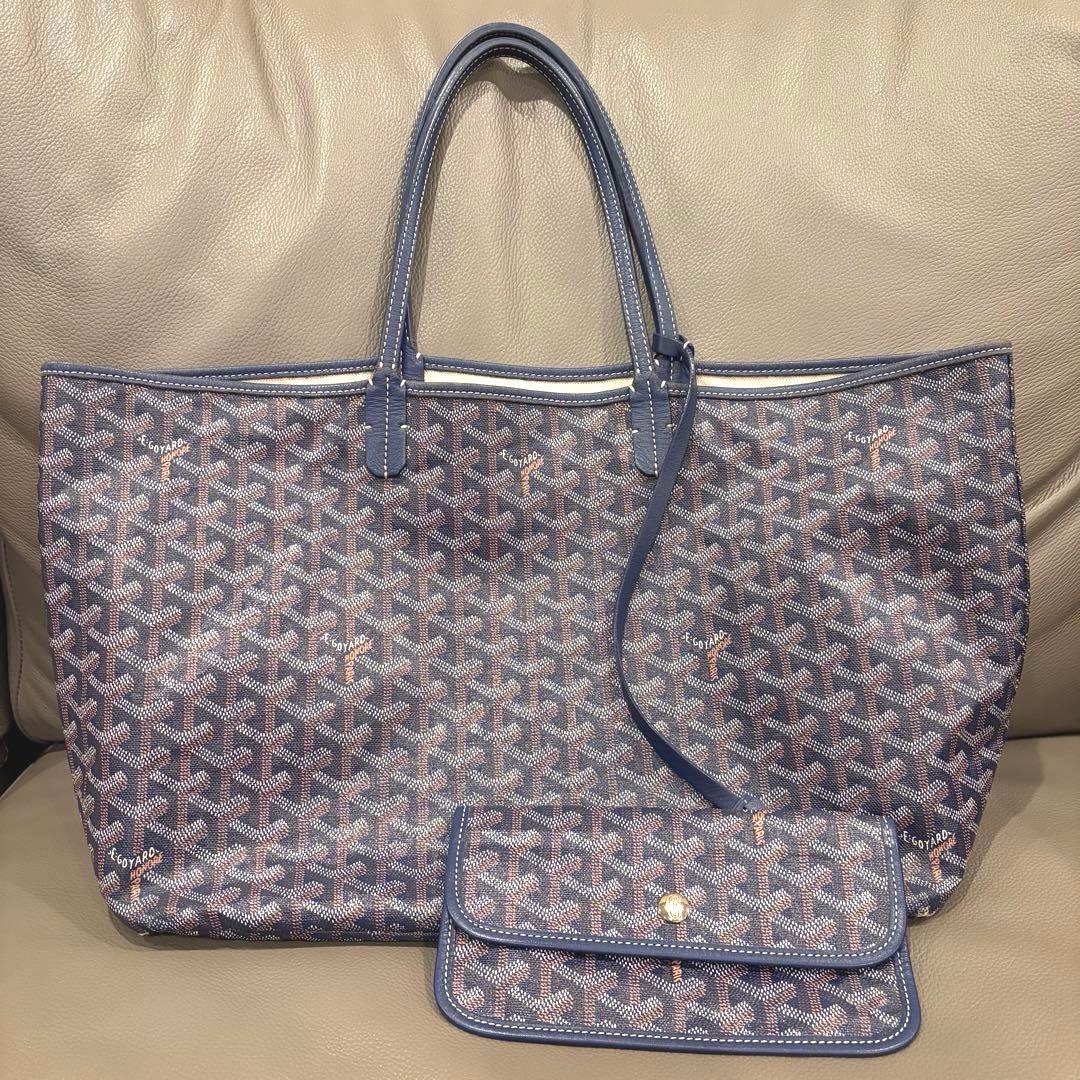 ゴヤール サンルイPM ネイビー ポーチ付き