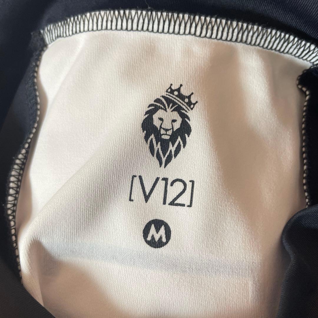 V12 ゴルフウェア　半袖 モックネック シャツ ロゴ　Mサイズ