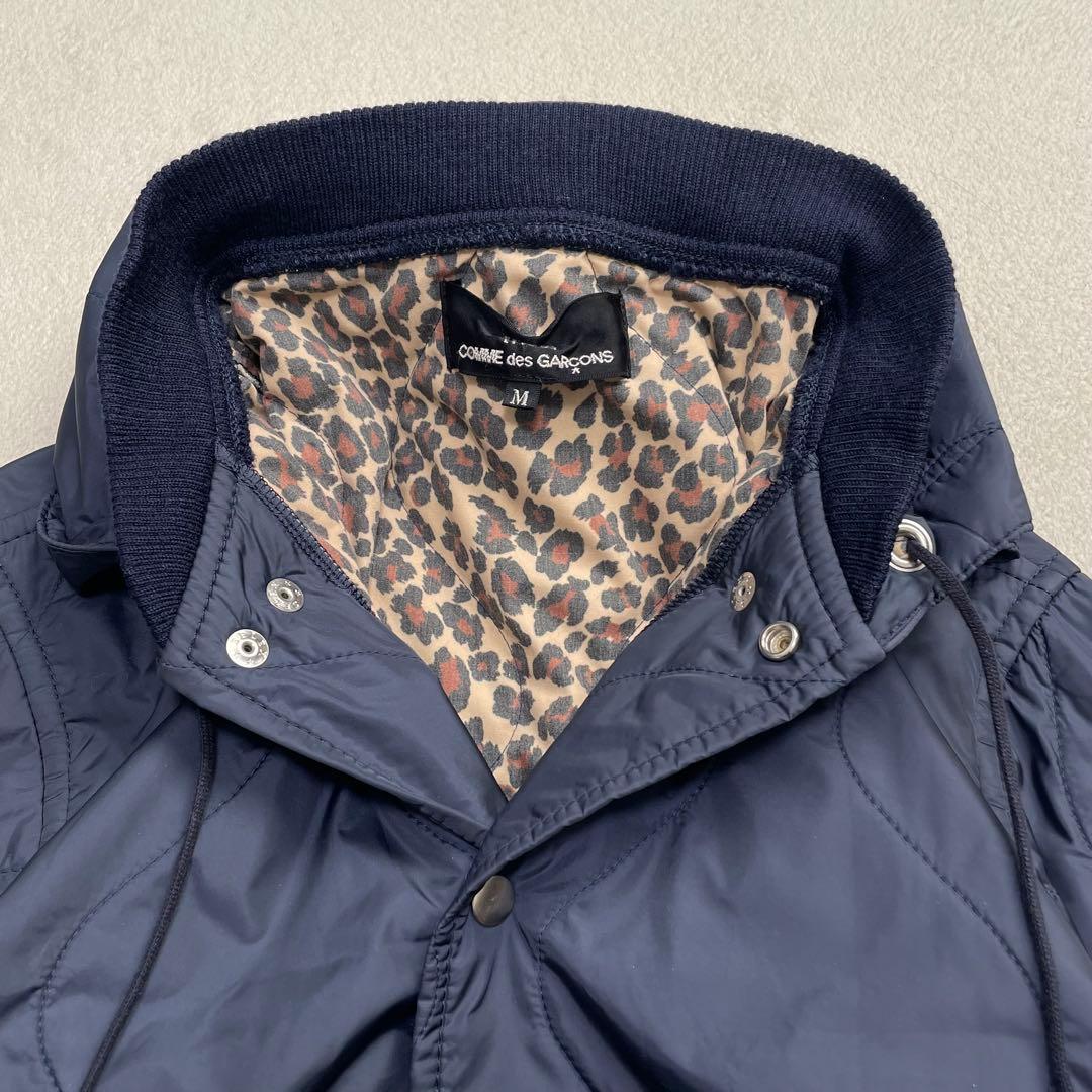 コムデギャルソン 中綿キルティングコート M 2way AD2019 レオパード