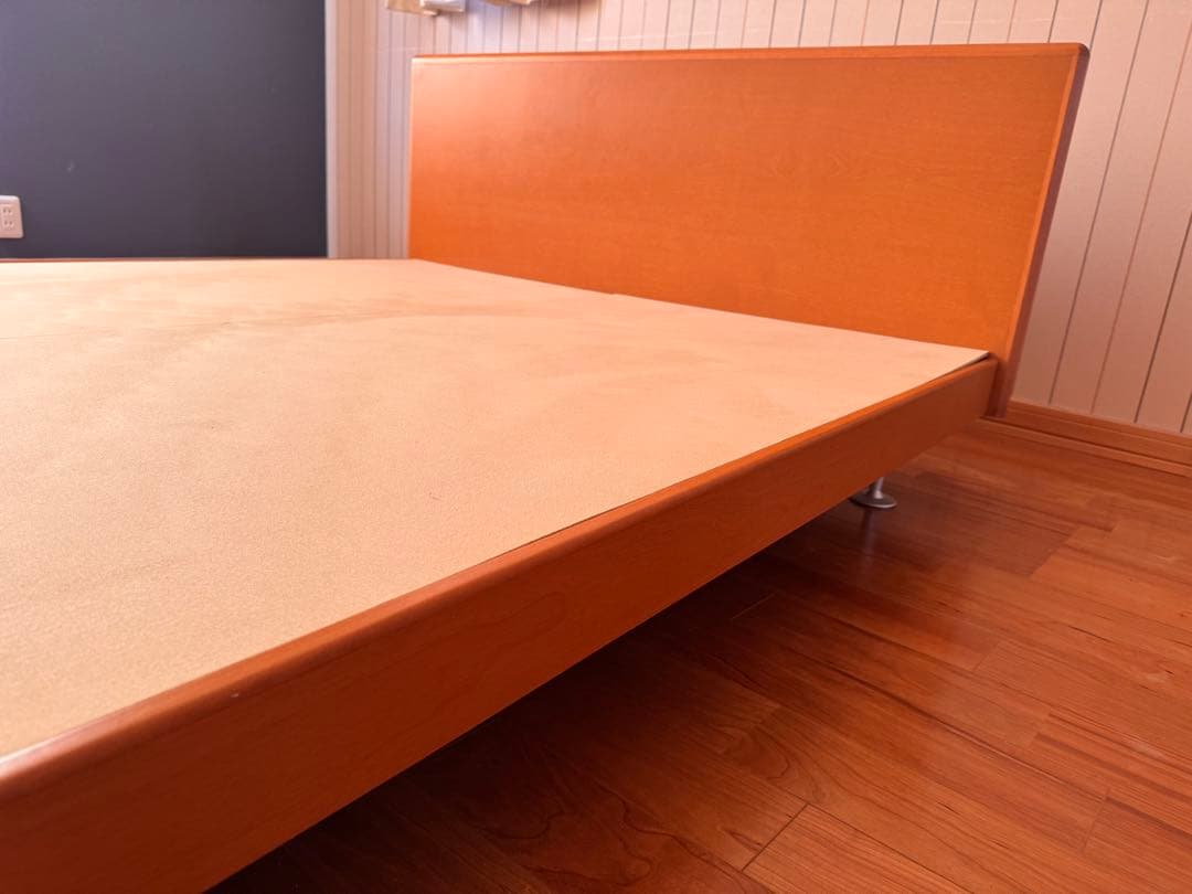 ナチュラル木製セミダブルベッドフレーム