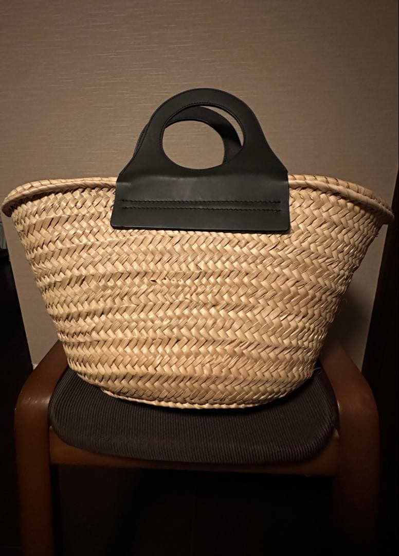 へリューストローとレザーのかごバッグ　未使用品
