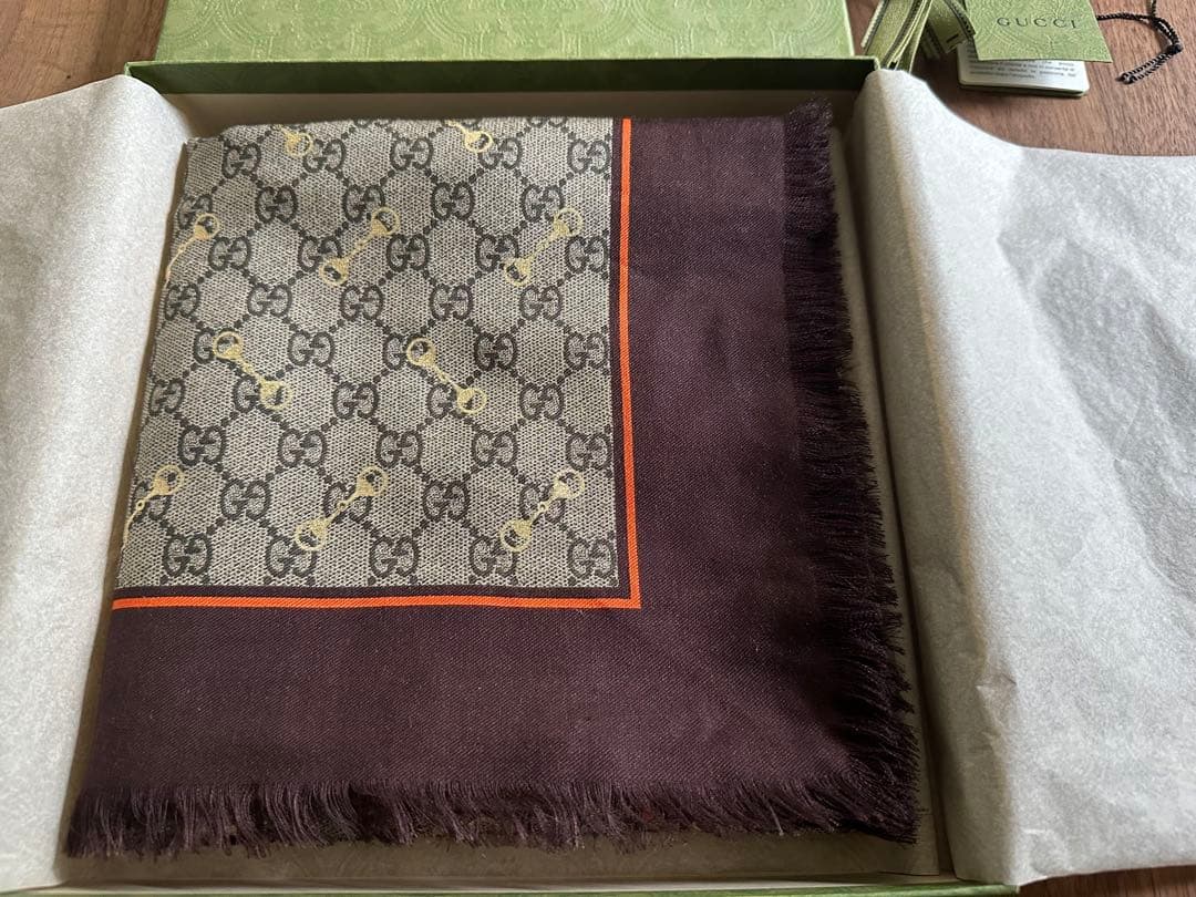 GUCCI GGプリント ホースビット ショール 大判