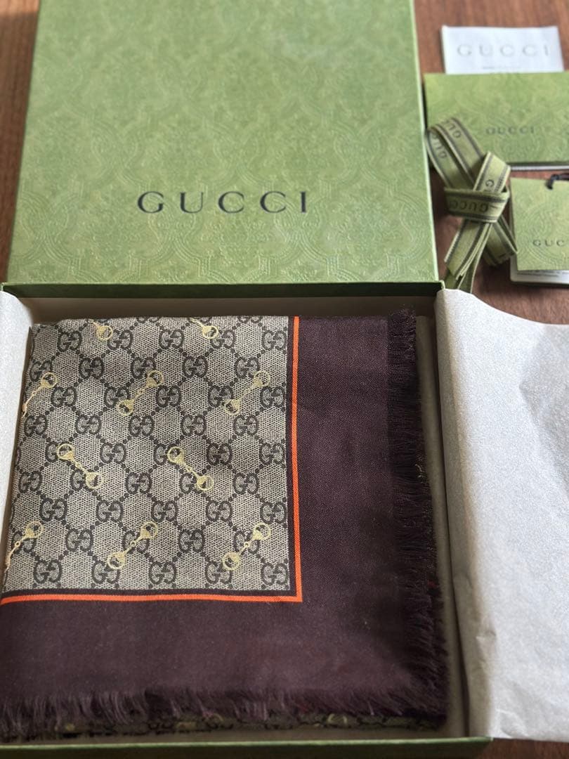 GUCCI GGプリント ホースビット ショール 大判