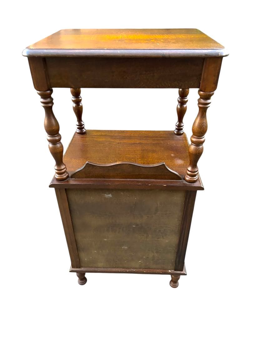 昭和レトロ 木製コンソールテーブル コールキャビネット 電話台 花台