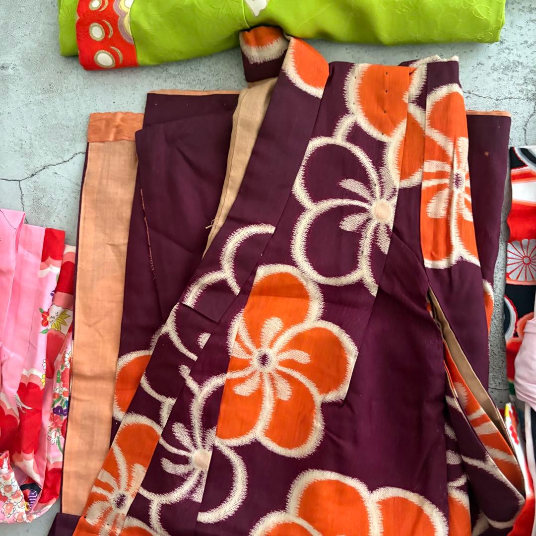 アンティーク着物7枚と作り帯2点セットおまとめ