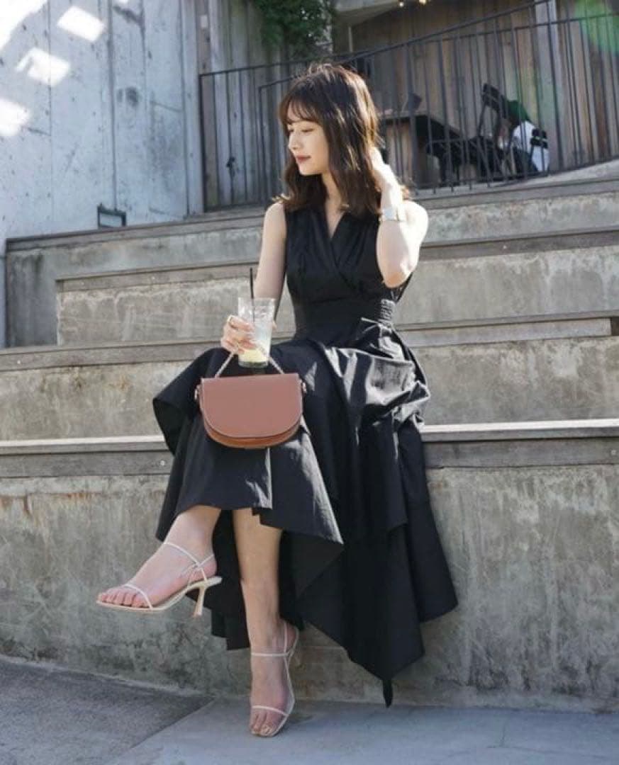 L'Or(ロル) Volume Shirt Dress ブラック かじまり