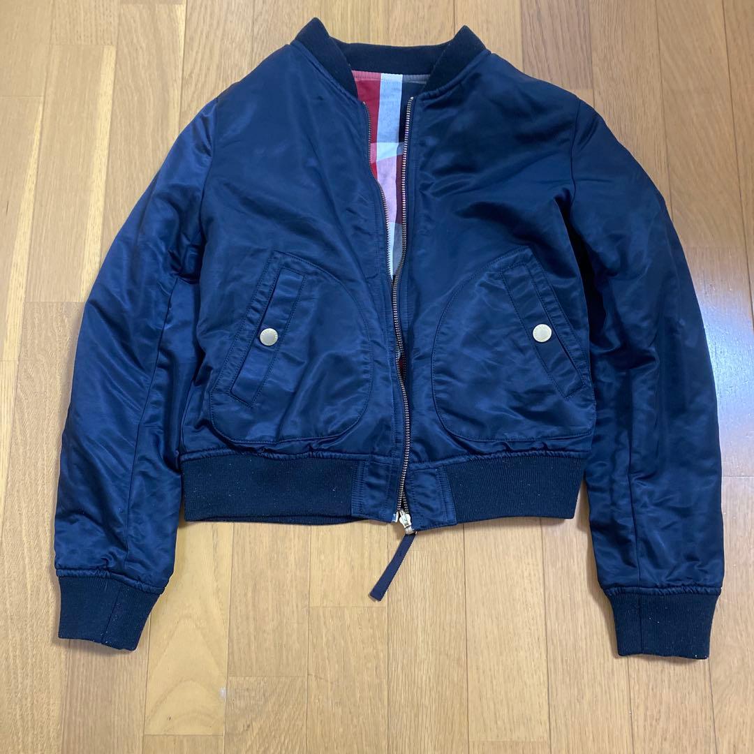 リバーシブルブルゾン レディース　黒　チェック