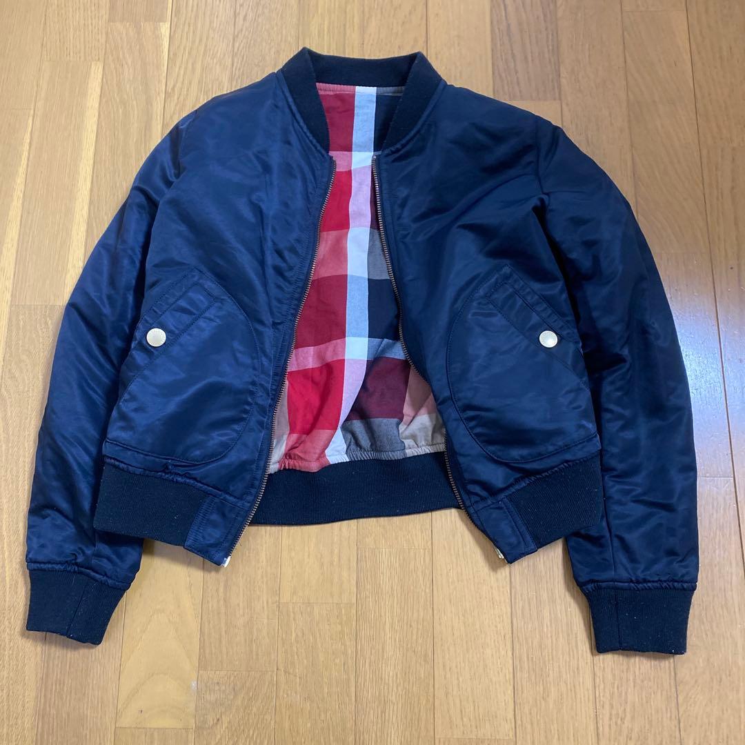 リバーシブルブルゾン レディース　黒　チェック