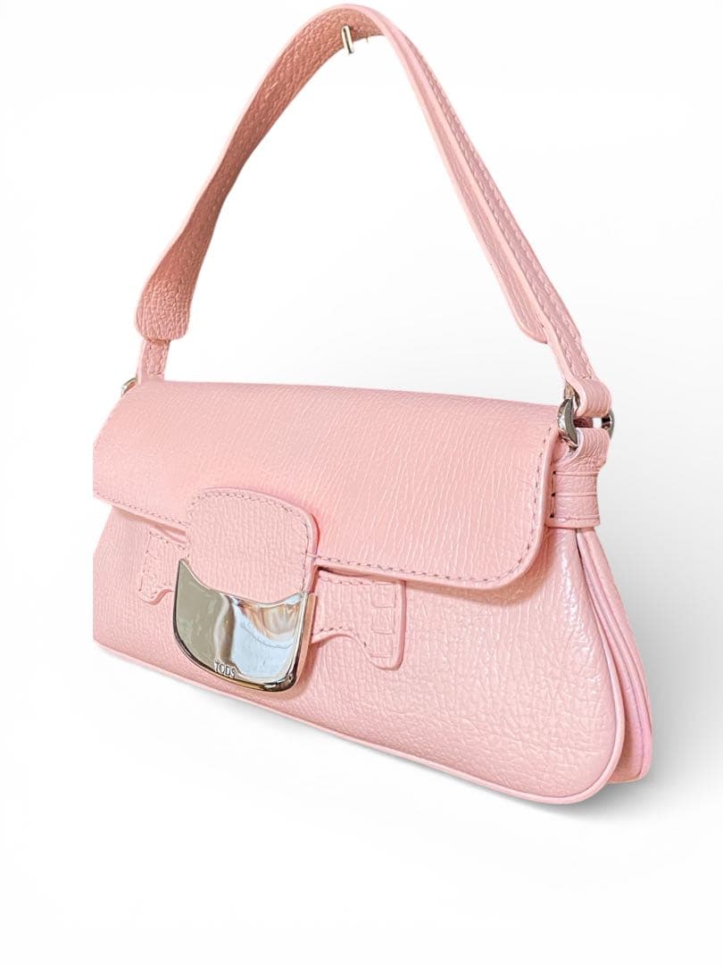 春色セールTOD'S トッズ ショルダーバッグ ピンク 訳あり特価 保存袋付き