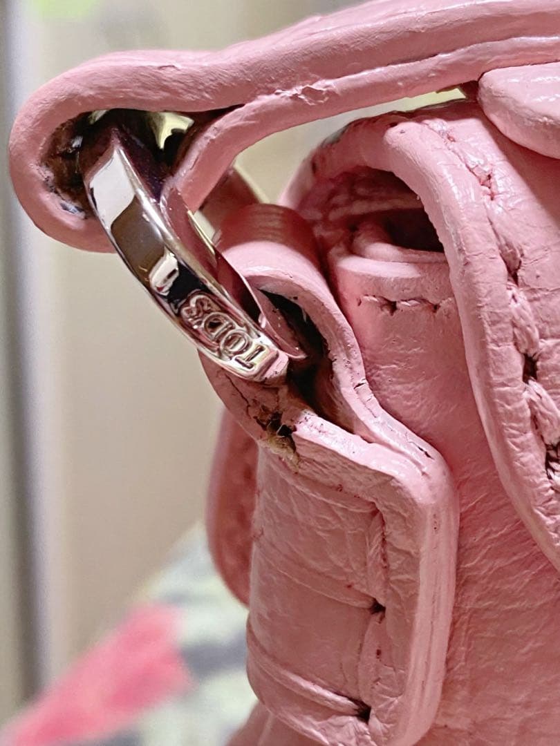 春色セールTOD'S トッズ ショルダーバッグ ピンク 訳あり特価 保存袋付き