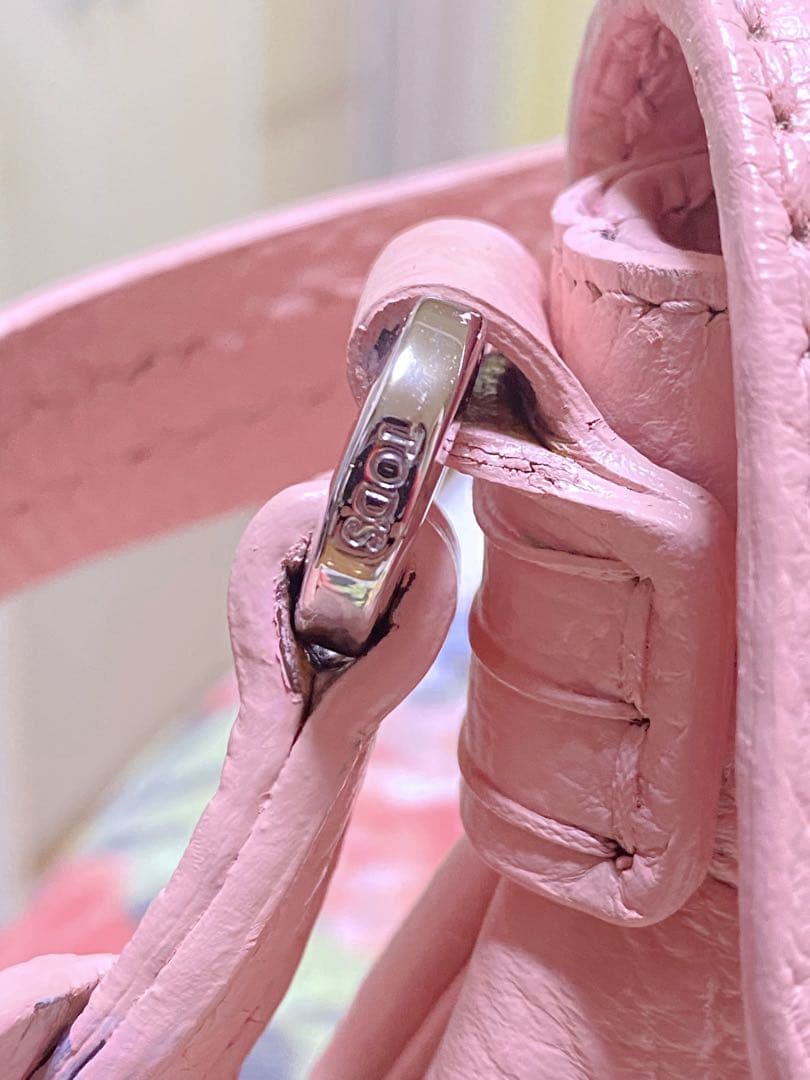 春色セールTOD'S トッズ ショルダーバッグ ピンク 訳あり特価 保存袋付き