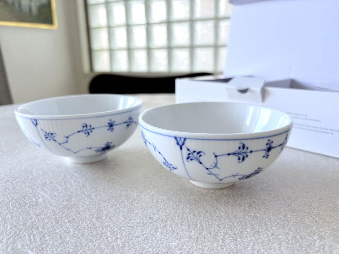 ロイヤルコペンハーゲン　ブルーフルーテッドプレイン　ライスボウル　ご飯茶碗　ペア