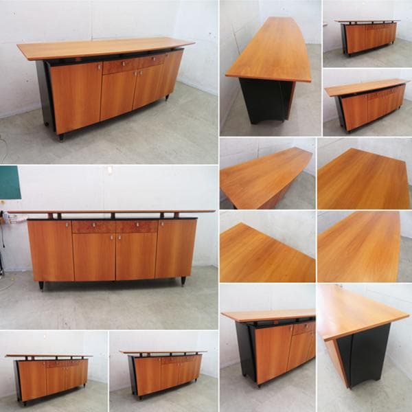 A美品■イタリア製■IDC大塚家具■アールデコ■チェリー材■バール杢■