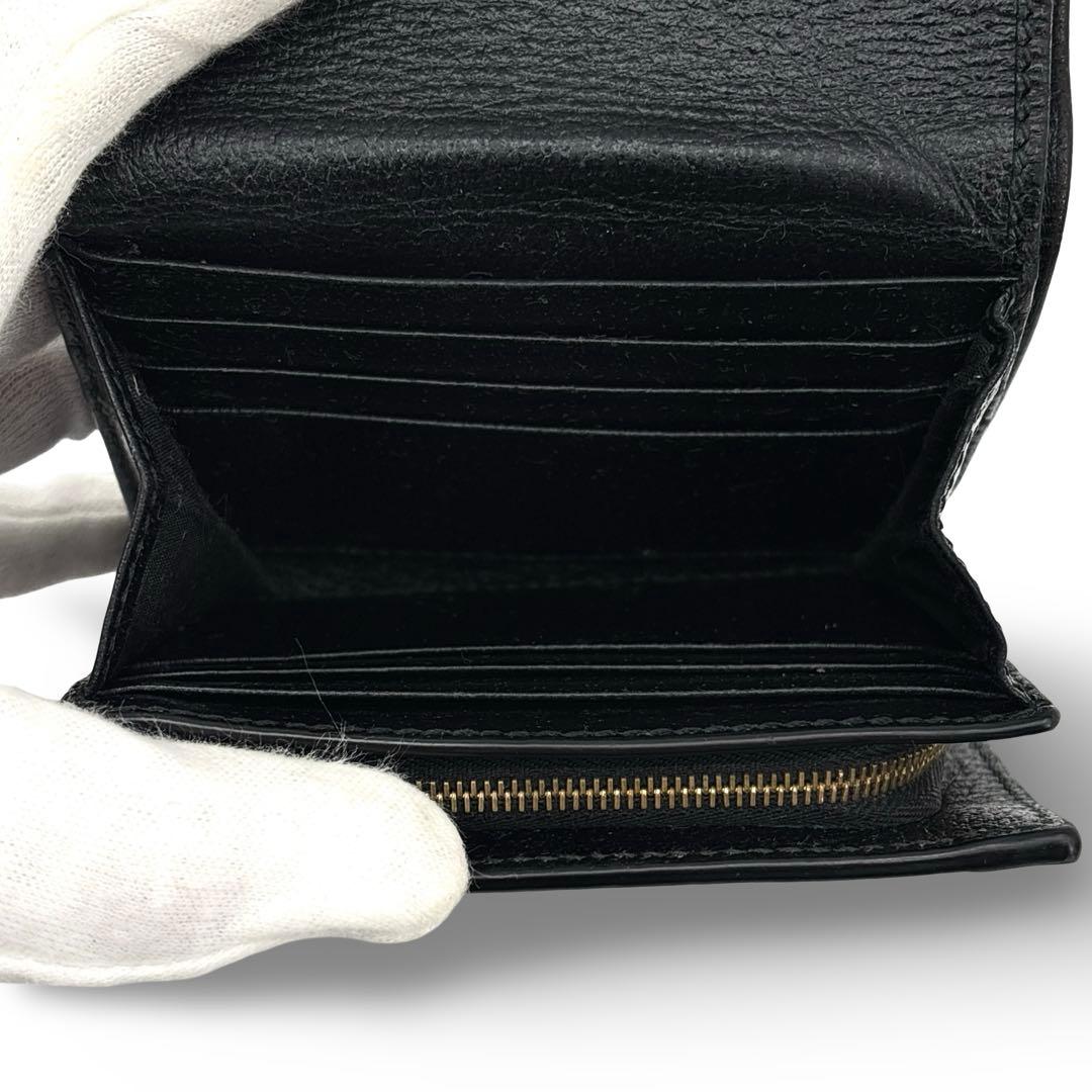 美品】GUCCI グッチ レザー シェリーライン 折り財布　GGマーモント　金具