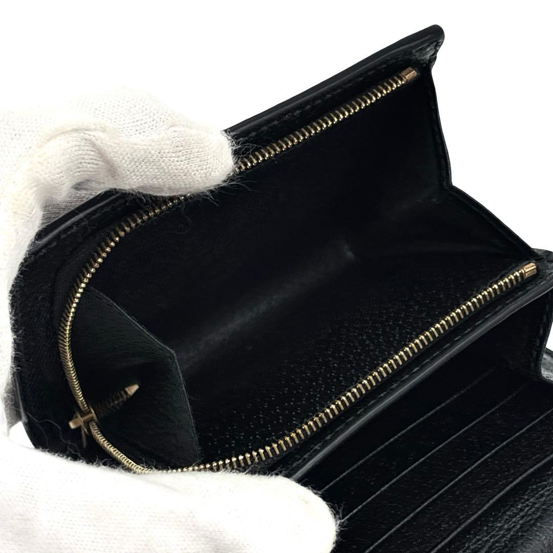 美品】GUCCI グッチ レザー シェリーライン 折り財布　GGマーモント　金具